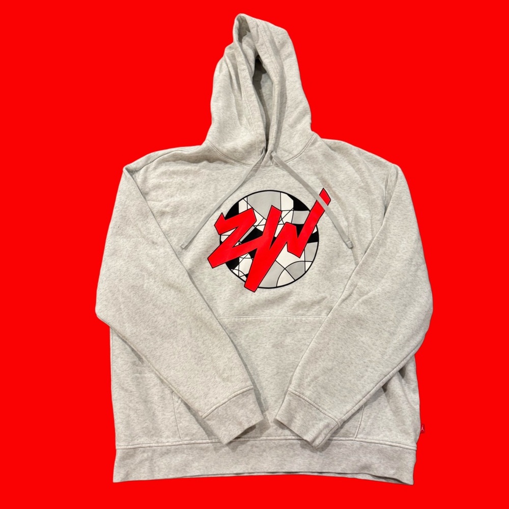 Zion Williamson Jordan White and Red Graphic Hoodie